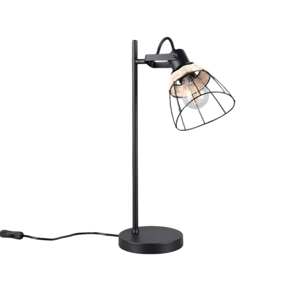 Lampade Da Tavolo-Selezionato da Mazzolaluce Lampada da tavolo orientabile per ufficio nero reticolo rattan