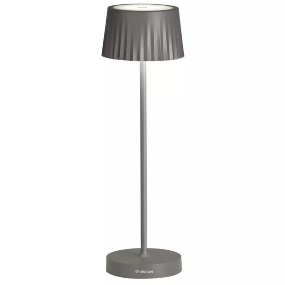 Lampade Da Tavolino Esterno-Ondaluce Lampada da tavolo per esterno lt macao led portatile antracite ip54