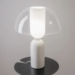 Lampade Da Tavolo-Selezionato da Mazzolaluce Lampada da tavolo per salone moderna bianca in metallo e ceramica
