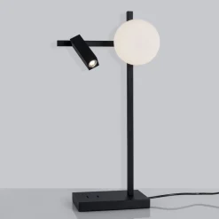 Lampade Da Tavolo-Selezionato da Mazzolaluce Lampada da tavolo per soggiorno nera doppia luce led 3200k oriantabile