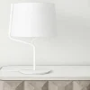 Lampade Da Tavolo-Selezionato da Mazzolaluce Lampada da tavolo per soggiorno moderno bianca paralume in tessuto
