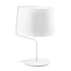 Lampade Da Tavolo-Selezionato da Mazzolaluce Lampada da tavolo per soggiorno moderno bianca paralume in tessuto