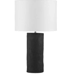 Lampade Da Tavolo-Selezionato da Mazzolaluce Lampada da tavolo per soggiorno nera e paralume bianco