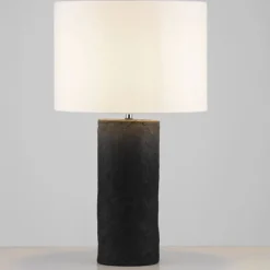 Lampade Da Tavolo-Selezionato da Mazzolaluce Lampada da tavolo per soggiorno nera e paralume bianco