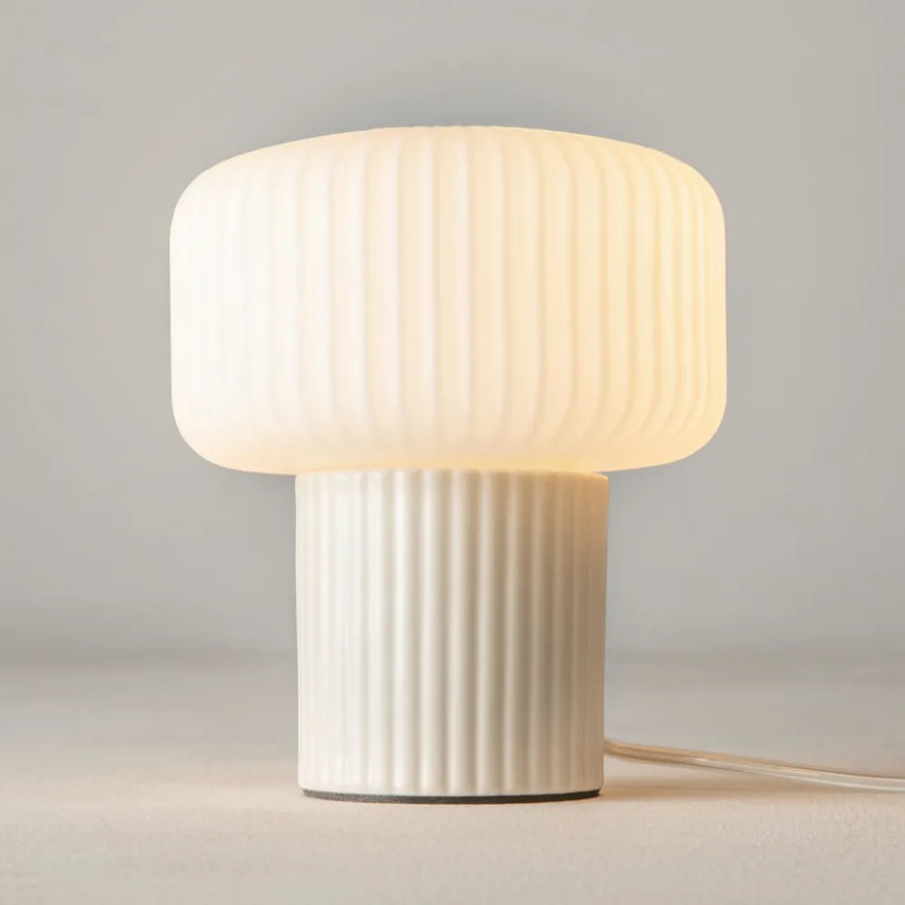 Lampade Da Tavolo-Maytoni Lampada da tavolo per soggiorno omaggio a fungo ceramica e vetro
