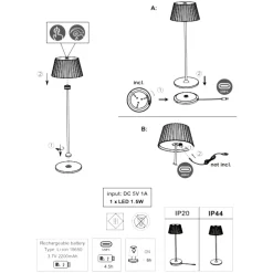 Lampade Da Tavolino Esterno-Selezionato da Mazzolaluce Lampada da tavolo portatile bianca ricaricabile led 3000k