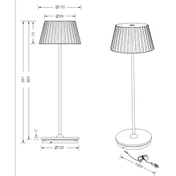 Lampade Da Tavolino Esterno-Selezionato da Mazzolaluce Lampada da tavolo portatile bianca ricaricabile led 3000k