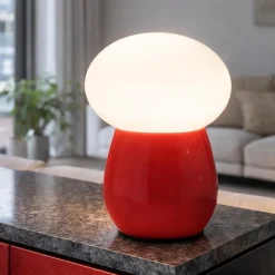 Abat Jour-Fabas Luce Lampada da tavolo rossa design moderna in vetro freddy
