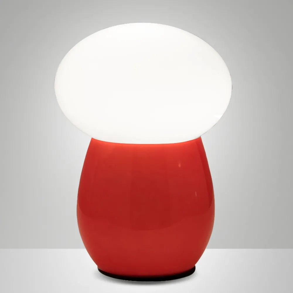 Abat Jour-Fabas Luce Lampada da tavolo rossa design moderna in vetro freddy
