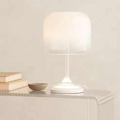 Lampade Da Tavolo-Maytoni Lampada da tavolo spirito per salone vetro fume' bianca led dimmerabile