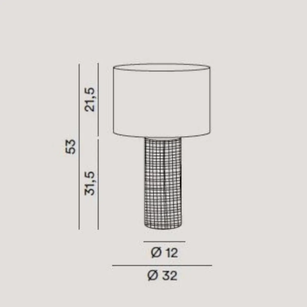 Lampade Da Tavolo-Perenz Illuminazione Lampada da tavolo tribale perenz grigio cemento paralume tessuto