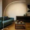 Lampade Da Terra-Selezionato da Mazzolaluce Lampada da terra ad arco led 18w 3000k dimmerabile bianca moderna