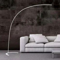 Lampade Da Terra-Selezionato da Mazzolaluce Lampada da terra ad arco led 18w 3000k dimmerabile bianca moderna