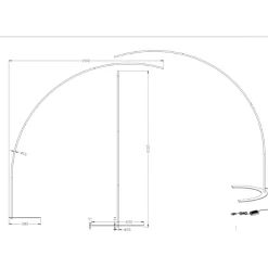 Lampade Da Terra-Selezionato da Mazzolaluce Lampada da terra ad arco led 18w 3000k dimmerabile bianca moderna