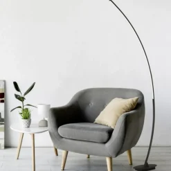 Lampade Da Terra-Selezionato da Mazzolaluce Lampada da terra ad arco nero design moderna led 11w 3000k
