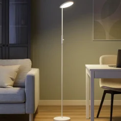 Lampade Da Terra-Selezionato da Mazzolaluce Lampada da terra a stelo bianca parabola orientabile led 3000k