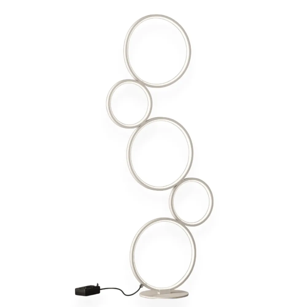 Lampade Da Terra-Selezionato da Mazzolaluce Lampada da terra bianca led 36w 3000k design cerchi