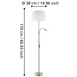 Lampade Da Terra-Eglo Lampada da terra braccio orientabile moderna conesa