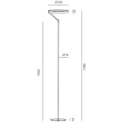 Lampade Da Terra-Vivida International Lampada da terra bronzo moderna led 27w 3000k 4000k vivida meridiana