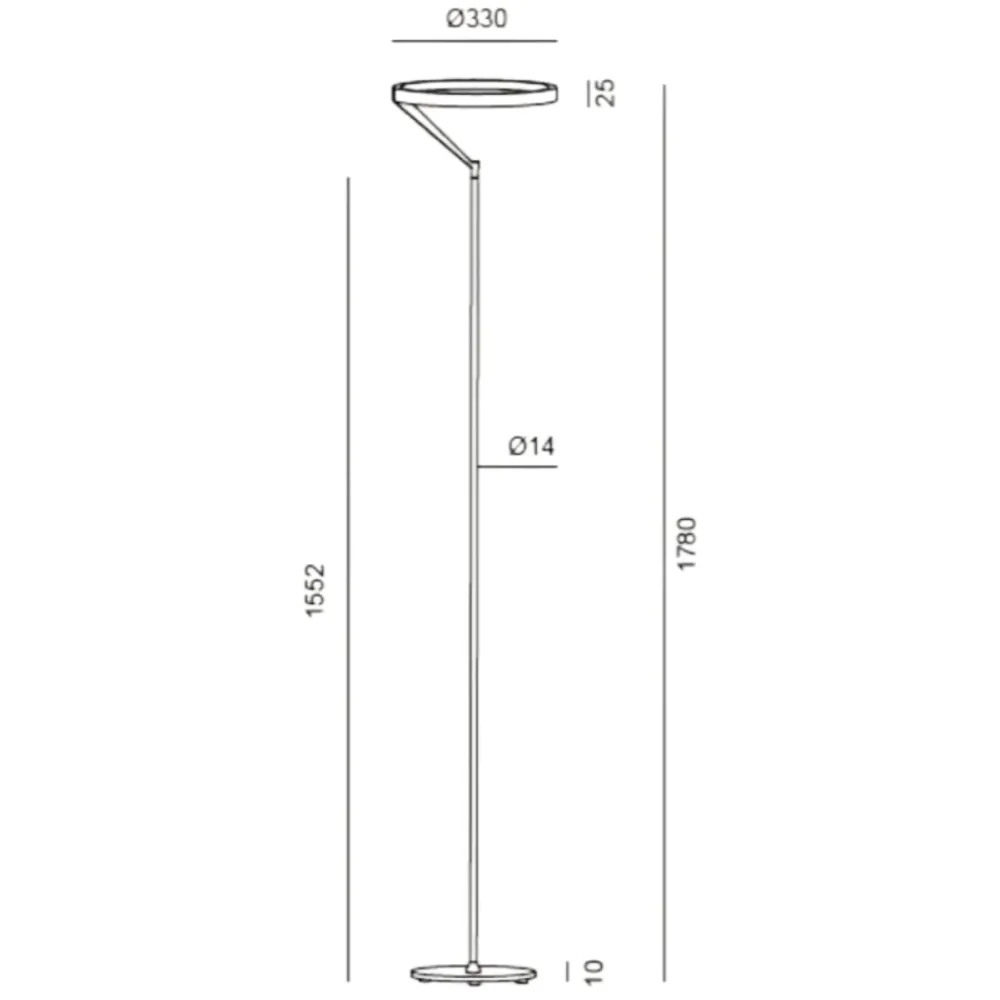 Lampade Da Terra-Vivida International Lampada da terra bronzo moderna led 27w 3000k 4000k vivida meridiana