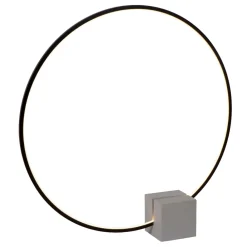 Lampade Da Terra-Selezionato da Mazzolaluce Lampada da terra cerchio nero led base di cemento design moderna
