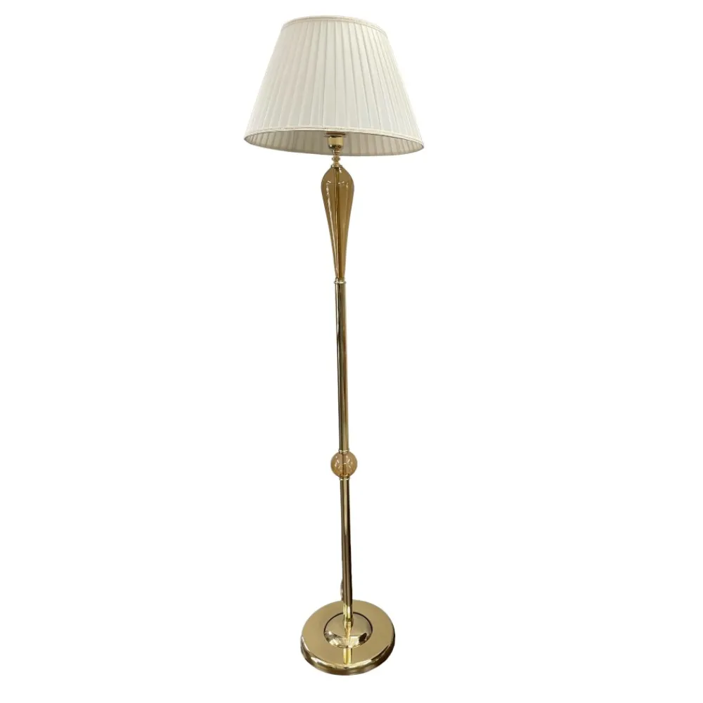 Lampade Da Terra-Ondaluce Lampada da terra classica vetro ambra per salotto