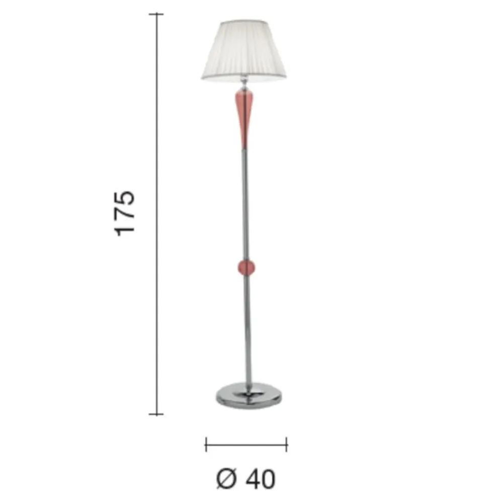 Lampade Da Terra-Ondaluce Lampada da terra classica vetro ambra per salotto