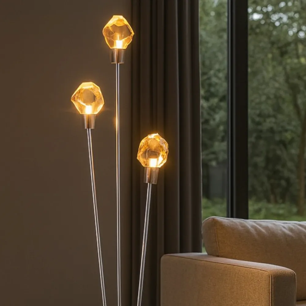 Lampade Da Terra-Selezionato da Mazzolaluce Lampada da terra contemporanea cristalli led 2300k 3000k 4000k per salotto