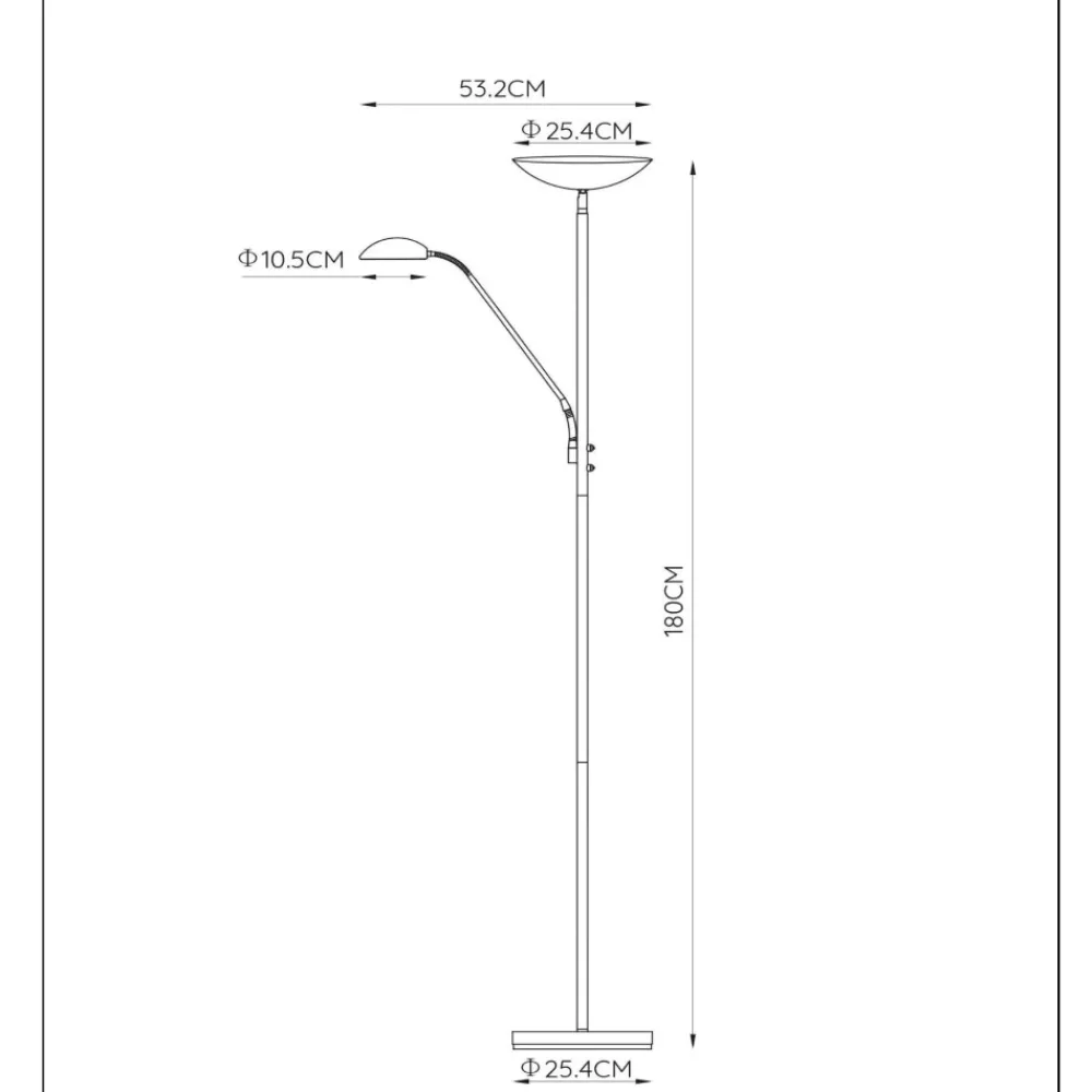 Lampade Da Terra-Selezionato da Mazzolaluce Lampada da terra cromata doppia luce led 20w 3000k dimmerabile