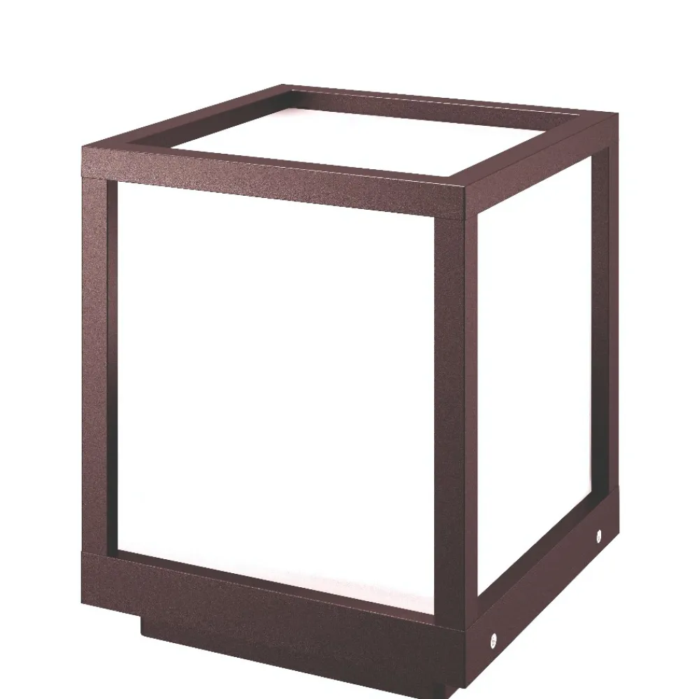 Lampade Da Esterno Giardino-Selezionato da Mazzolaluce Lampada da terra cubo corten per esterno giardino