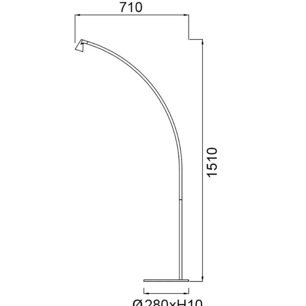 Lampade Da Terra-Selezionato da Mazzolaluce Lampada da terra curva design modera nera led da lettura h151 cm