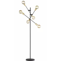 Lampade Da Terra-Selezionato da Mazzolaluce Lampada da terra design minimal nero oro per salotto soggiorno