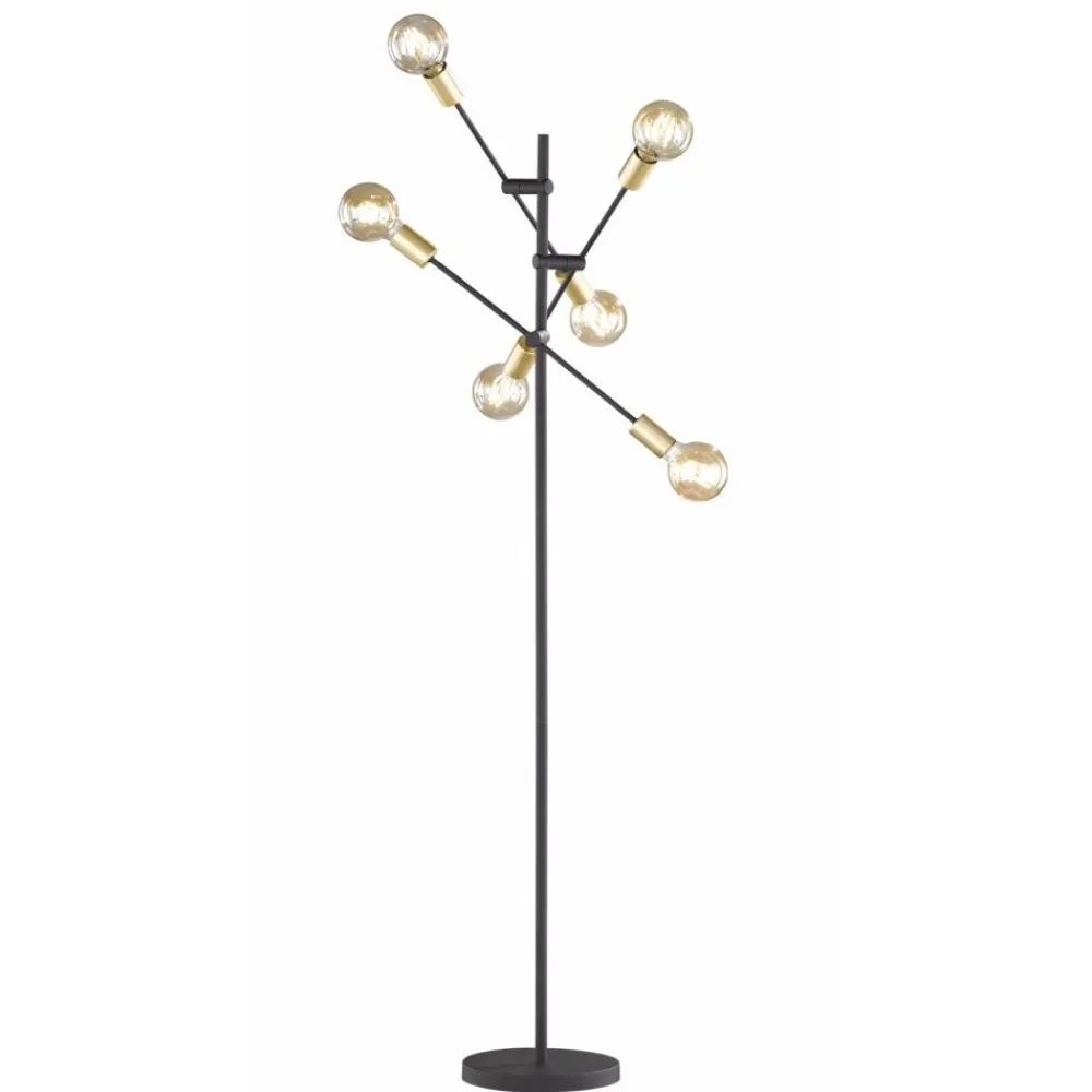 Lampade Da Terra-Selezionato da Mazzolaluce Lampada da terra design minimal nero oro per salotto soggiorno
