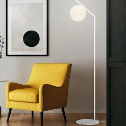 Lampade Da Terra-Selezionato da Mazzolaluce Lampada da terra design moderna bianca sfera di vetro