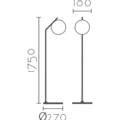Lampade Da Terra-Selezionato da Mazzolaluce Lampada da terra design moderna bianca sfera di vetro