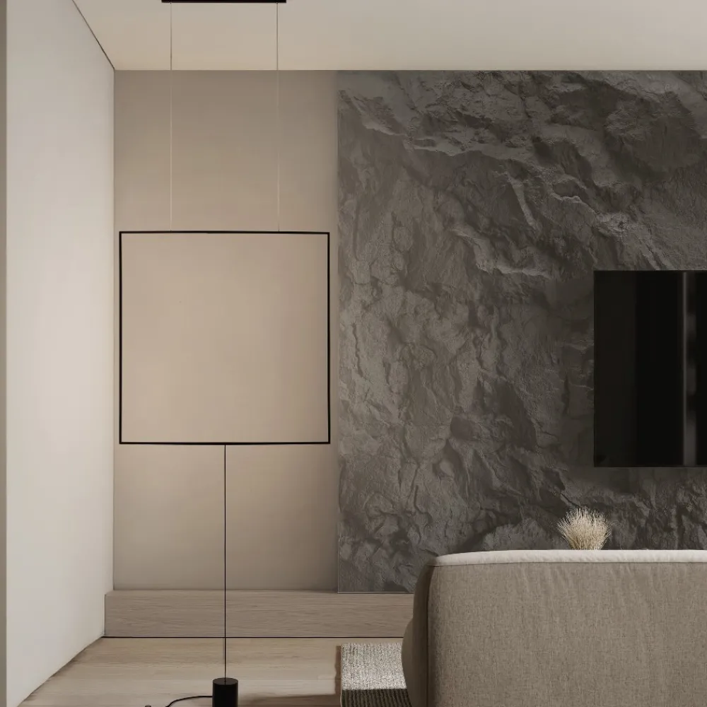 Lampade Da Terra-Selezionato da Mazzolaluce Lampada da terra design moderno quadrato sospeso led 3000k nero