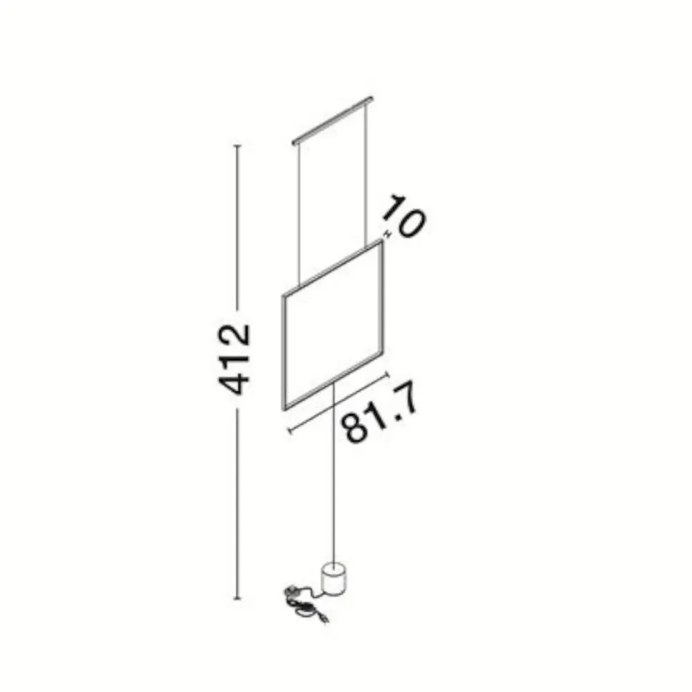Lampade Da Terra-Selezionato da Mazzolaluce Lampada da terra design moderno quadrato sospeso led 3000k nero