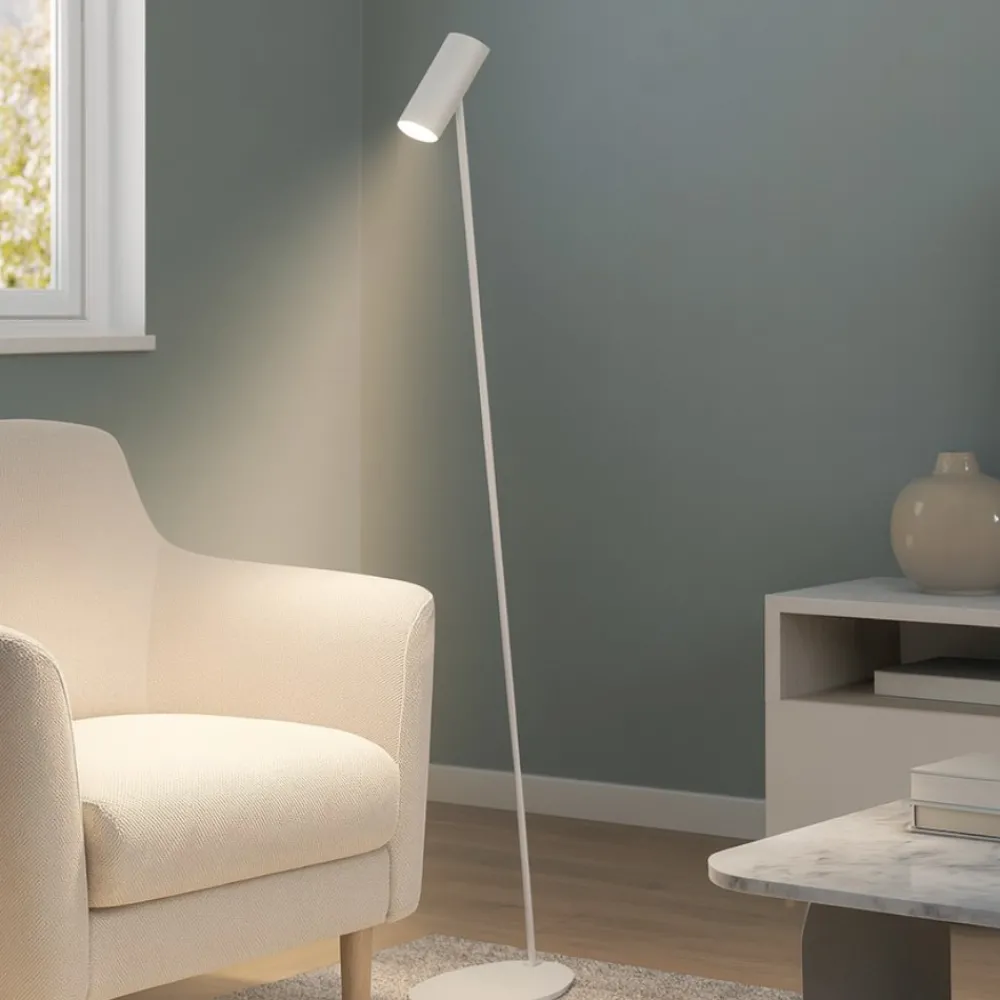 Lampade Da Terra-Selezionato da Mazzolaluce Lampada da terra design moderna da lettura metallo bianco