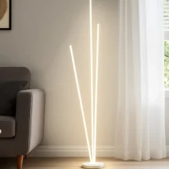Lampade Da Terra-Perenz Illuminazione Lampada da terra design moderno bianca led 300ok orientabile twins perenz