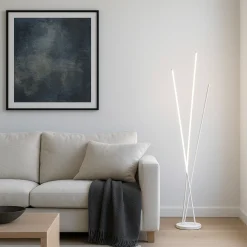 Lampade Da Terra-Perenz Illuminazione Lampada da terra design moderno bianca led 300ok orientabile twins perenz
