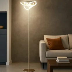Lampade Da Terra-Selezionato da Mazzolaluce Lampada da terra design moderna oro led 28w 3000k