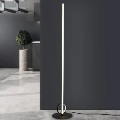 Lampade Da Terra-Selezionato da Mazzolaluce Lampada da terra design moderna nera led 24w 3000k sottile