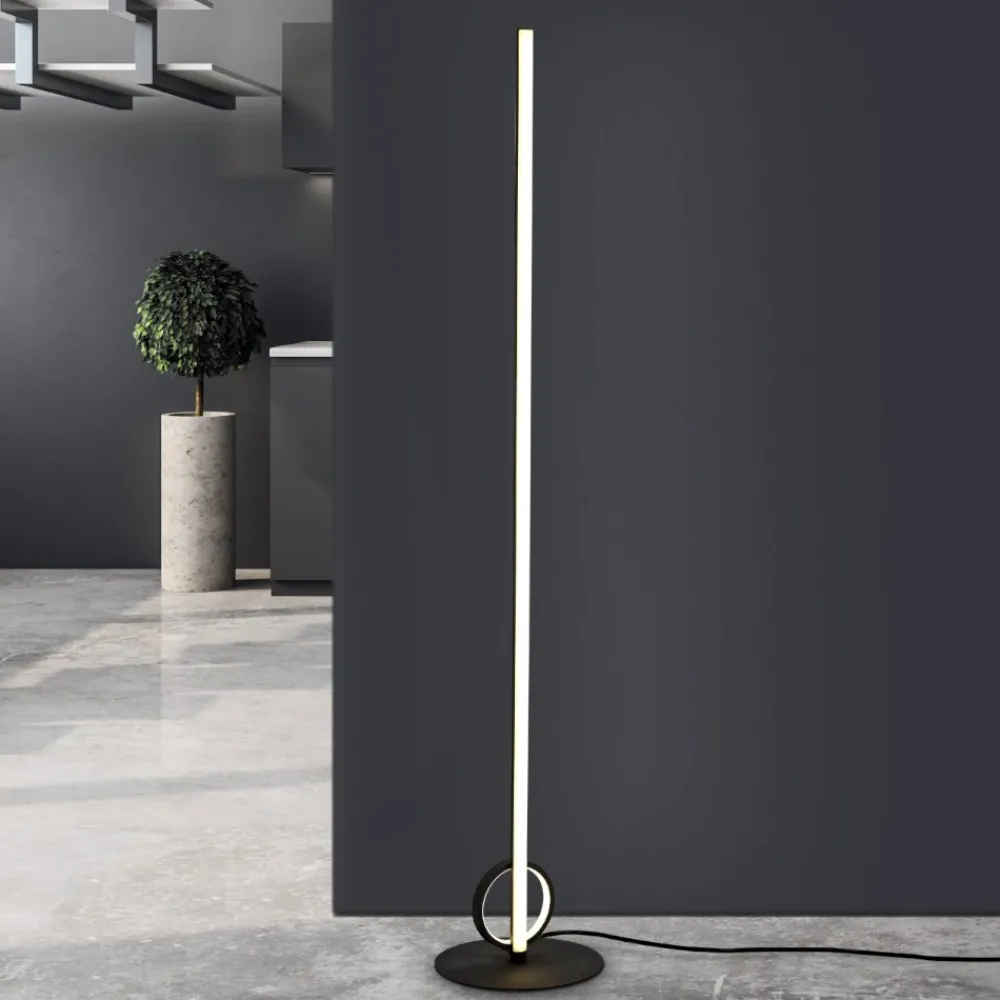 Lampade Da Terra-Selezionato da Mazzolaluce Lampada da terra design moderna nera led 24w 3000k sottile
