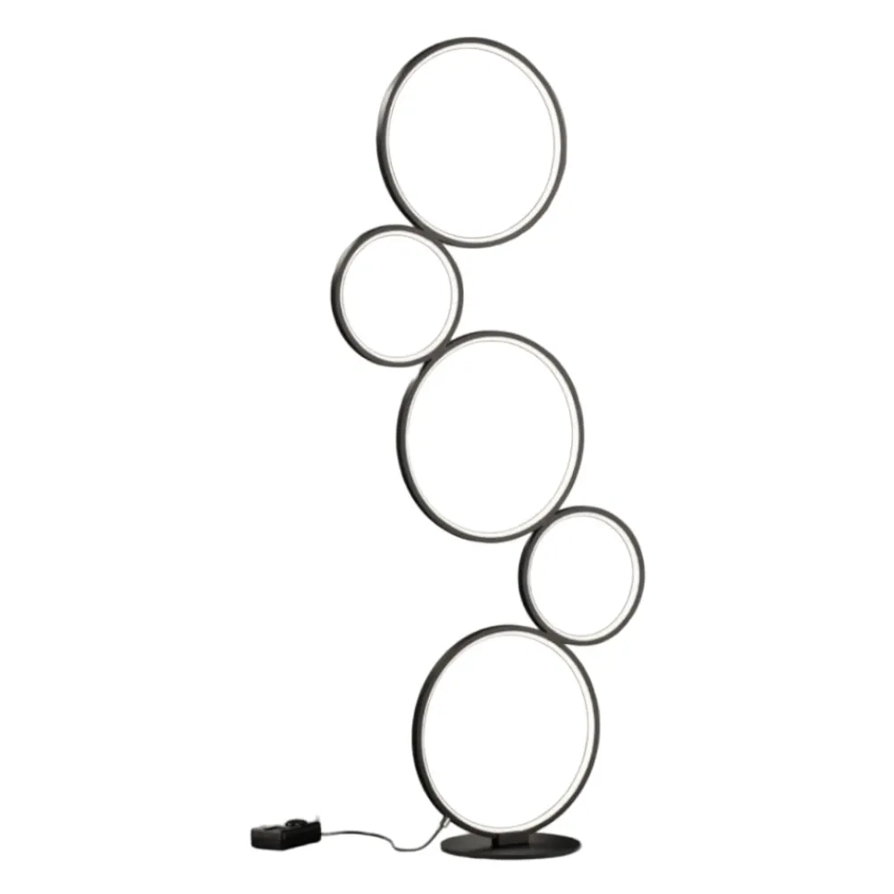 Lampade Da Terra-Selezionato da Mazzolaluce Lampada da terra design nera moderna led 36w 3000k