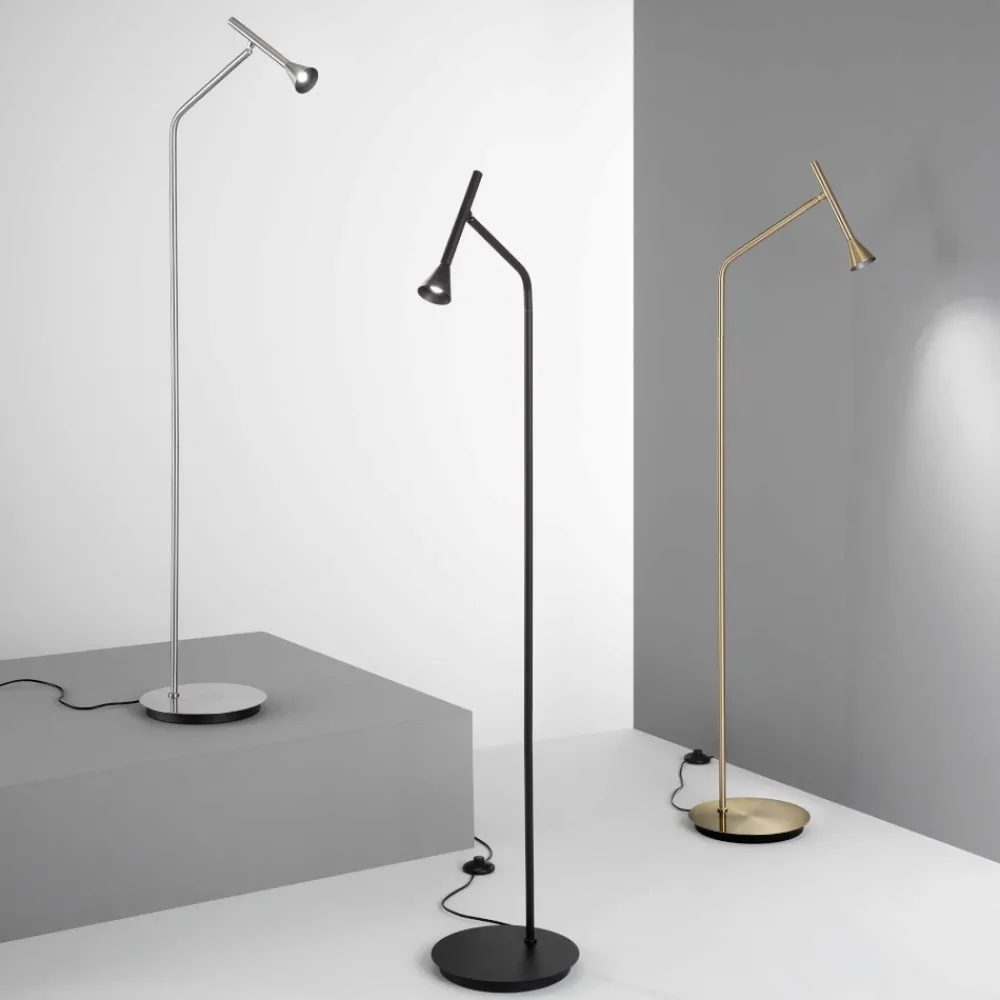 Lampade Da Terra-Ideal Lux Lampada da terra diesis pt orientabile led 3000k nera