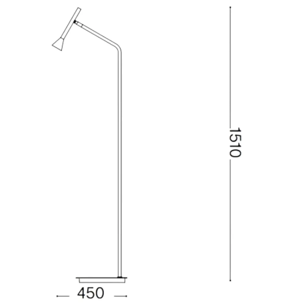 Lampade Da Terra-Ideal Lux Lampada da terra diesis pt orientabile led 3000k nera