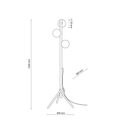 Lampade Da Terra-Selezionato da Mazzolaluce Lampada da terra di legno noce stile scandinavo sfere vetro bianco