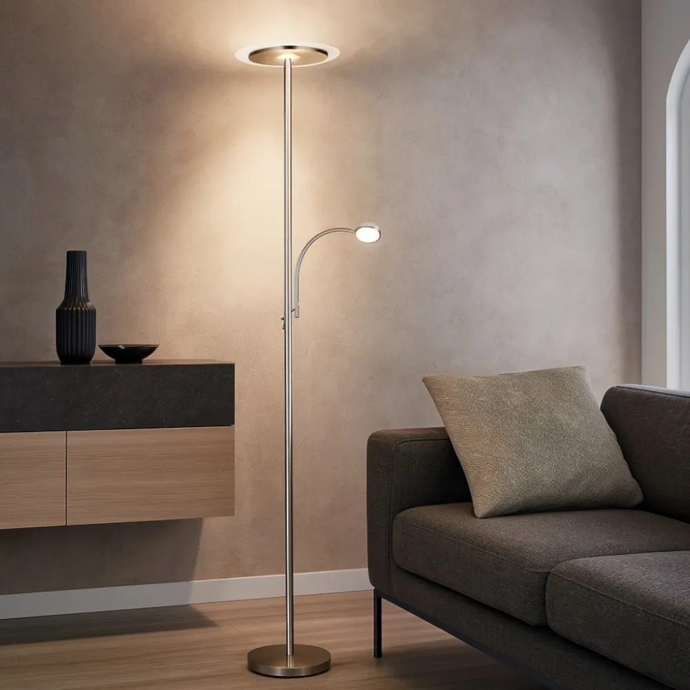 Lampade Da Terra-Selezionato da Mazzolaluce Lampada da terra due luci led 3000k orientabile per ufficio