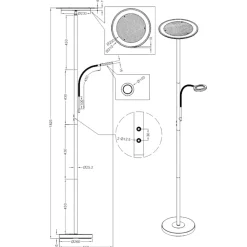 Lampade Da Terra-Selezionato da Mazzolaluce Lampada da terra due luci led 3000k orientabile per ufficio