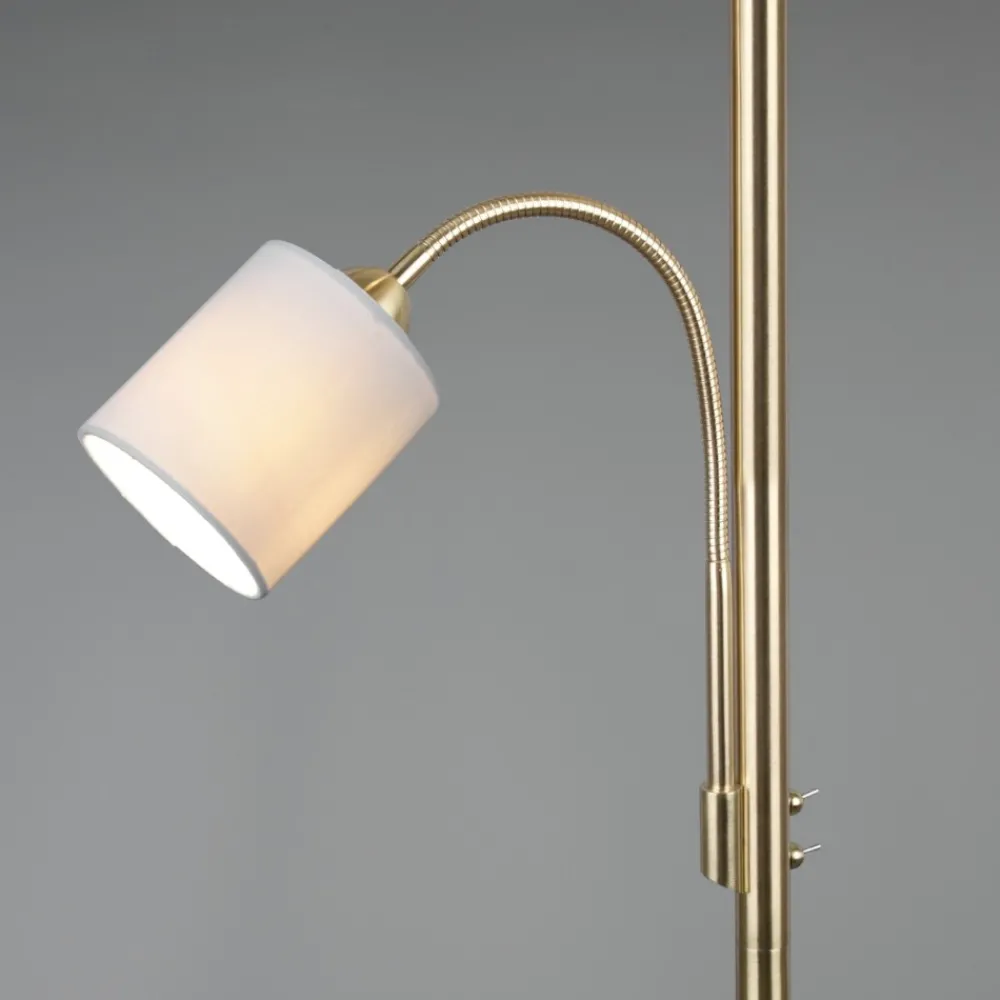 Lampade Da Terra-Selezionato da Mazzolaluce Lampada da terra due luci moderna orientabile colore oro